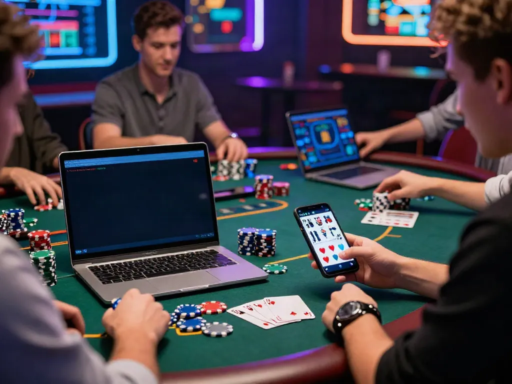 Engaging scene of nhà cái da88, players immersed in online betting excitement.