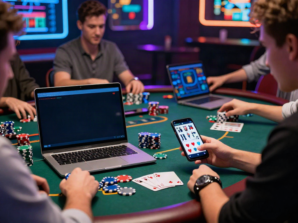 Engaging scene of nhà cái da88, players immersed in online betting excitement.