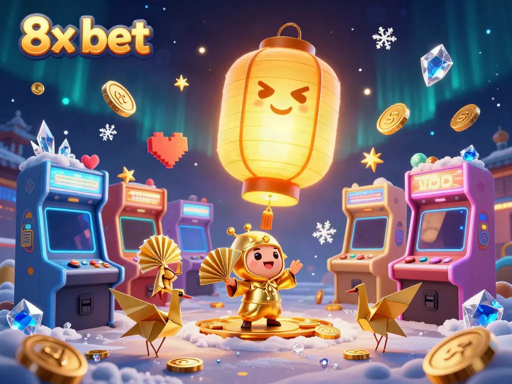 Experience the vibrant energy of 8x bet with dynamic gambling characters and colorful casino elements.