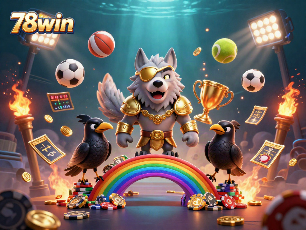 Engage with 78win's dynamic casino experience featuring a Norse mythology scene with vibrant sports elements.