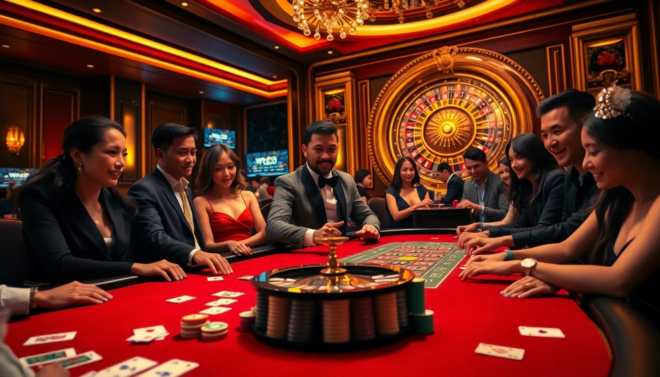 A thrilling casino gaming scene featuring high-stakes cards and roulette wheel at https://ww88.directory/.