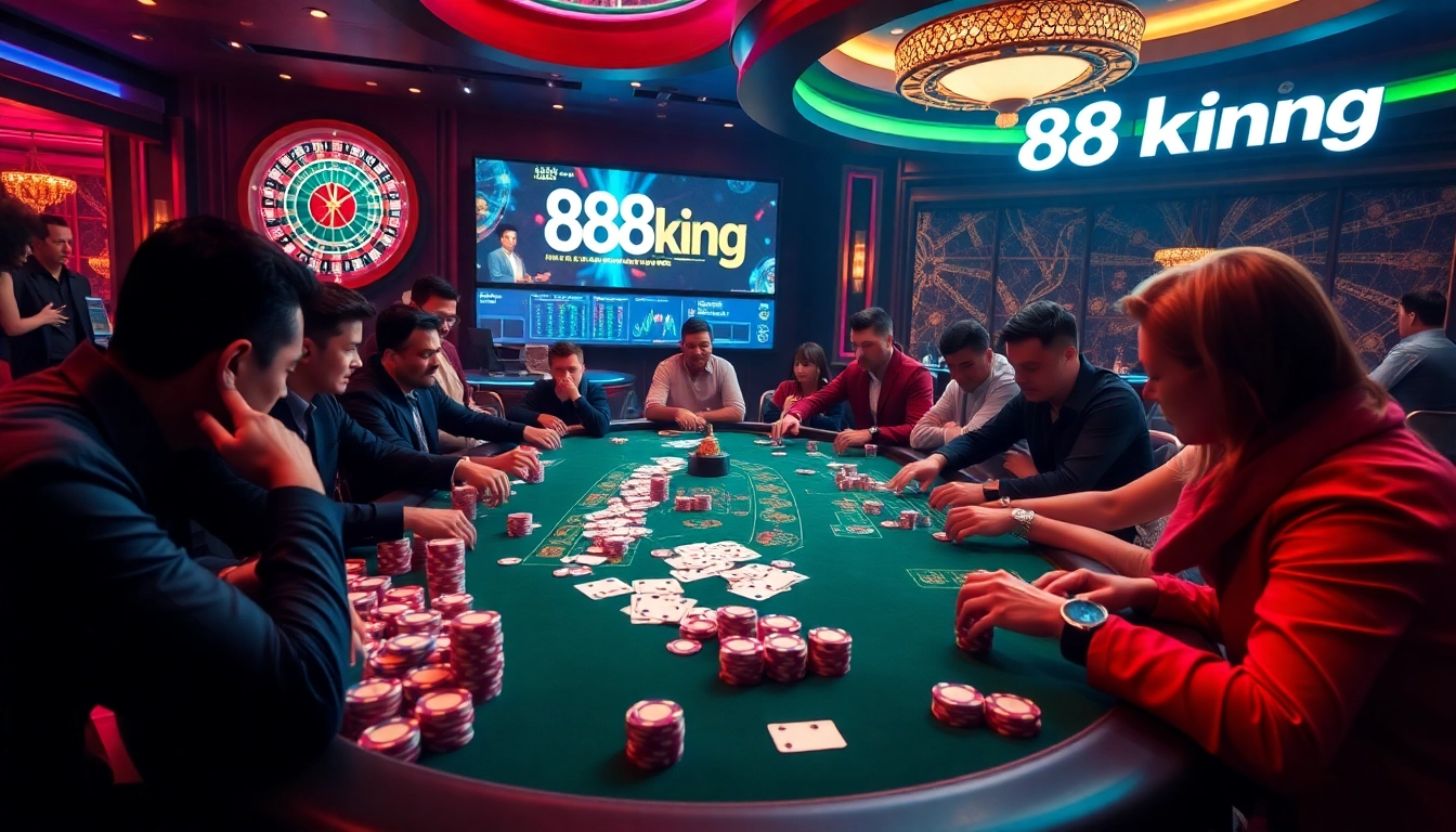 Experience high-stakes poker action at 88king with vibrant chips and exciting gameplay.