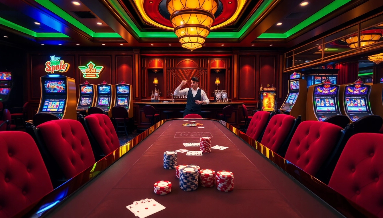 U888 casino table with vibrant cards and chips creating an exciting gambling atmosphere.