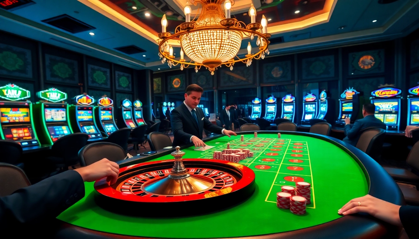 S8 players making strategic bets at an elegant casino table with vibrant roulette wheels.