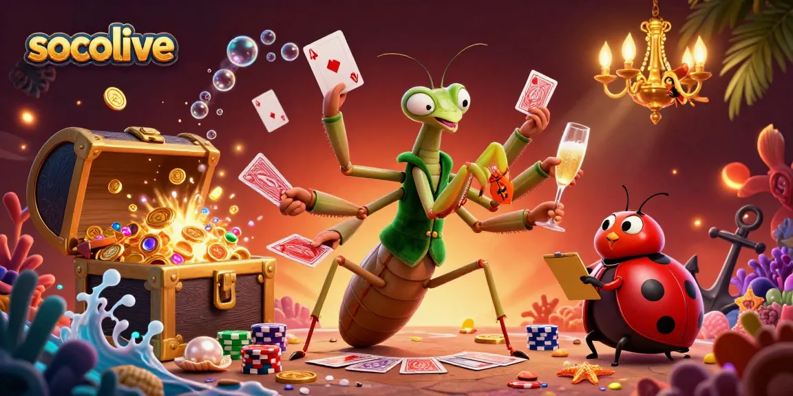 Socolive offers thrilling sports betting excitement with vibrant characters and dynamic elements in a casino scene.